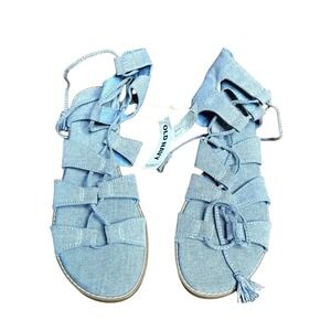 Old Navy Women's Flat Gladiator Denim Sandals Size 8 Blue